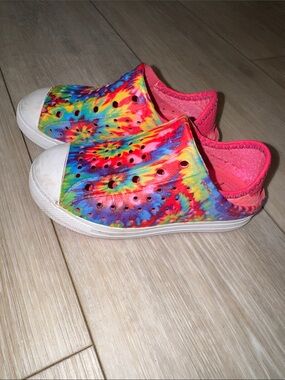 Skechers Kids Tie-Dye Slip-On Sneakers - Multicolor with Pink Lining